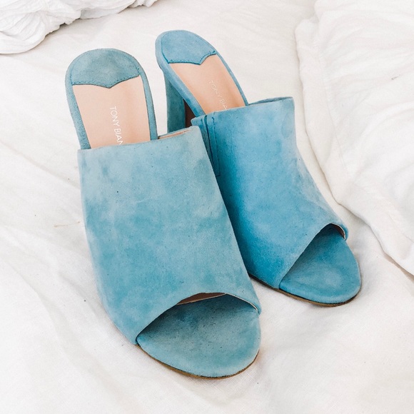 Baby Blue Tony Bianco Allegra Heeled Mule Shoes - Picture 3 of 7